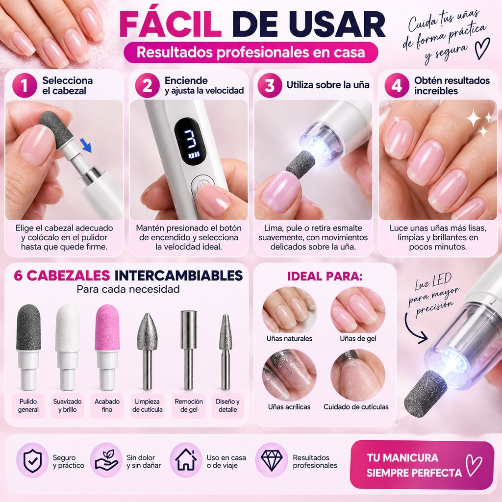 Cómo usar el Lumi Nail Pro en cuatro pasos y para qué sirve cada cabezal